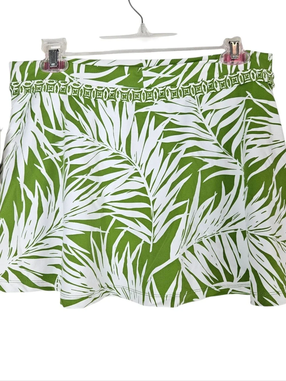 Jag Medium Green & White Patterned Swim Coverup Skirt NWT